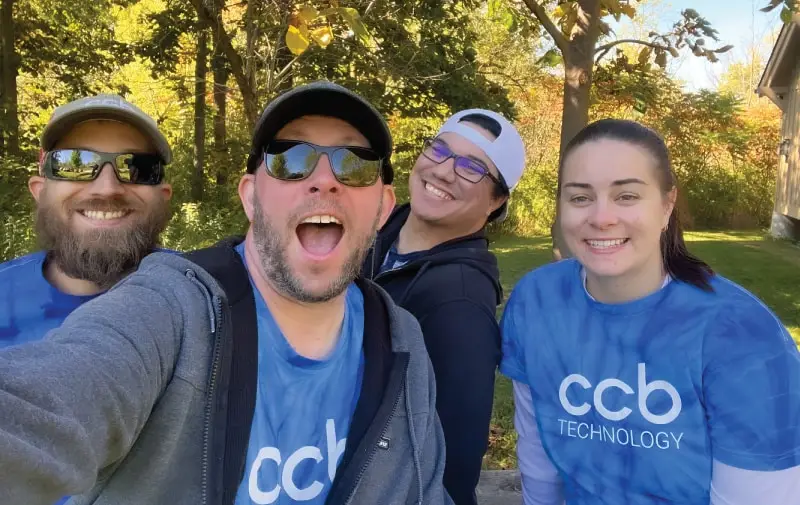 CCB Technology team members together outdoors